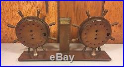 Vintage Weather Station Swift & Anderson Boston MA Ships Wheel Design Hygrometer