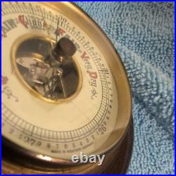 Vintage Wood Brass Germany Weather Barometer