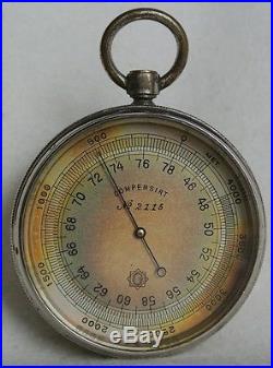 Vintage antique rare pocket barometer JUNGHANS 1900-10 with original case