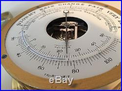 Vintage brass SCHATZ Royal Mariner Clock and Barometer made in Germany