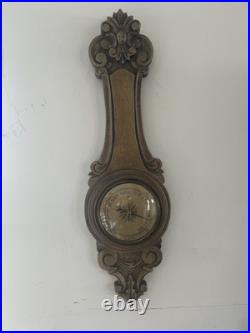Vintage french Wood Barometer & Thermometer