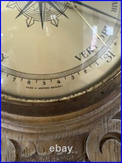 Vintage french Wood Barometer & Thermometer