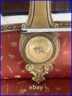 Vintage french Wood Barometer & Thermometer