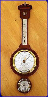 Vintage mahogany wall weather station Smith Instruments of Boston, early-1900s