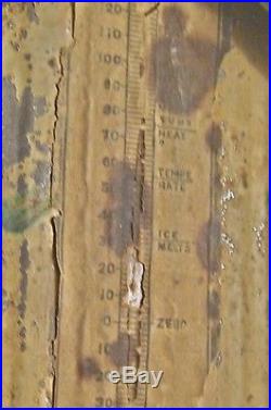 Vtg ANTIQUE TIN WEATHER HOUSE 1870's Lovejoy's Improved THERMOMETER Hygrometer