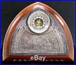 WOOD CASE FRENCH BAROMETER Made in GERMANY PLAISIRS CHAMPETRES FARM SCENE Face