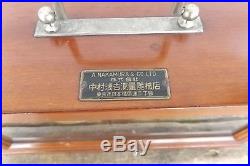 WW II Japanese Navy Barograph, Humistat, A. Nakamura Company, Wood & Glass Case
