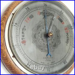 W. CAMPBELL & Co. NACHF Late 19th Century German Metal & Wood Barometer Maritime