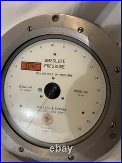 Wallace & Tiernan Model FA160 Absolute Pressure Gauge Meter 0-4.0 PSI