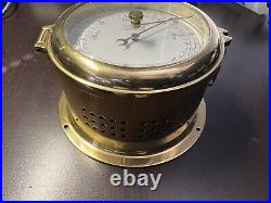 Weems & Plath 4 Vintage Marine Brass Barometer And Clock Made In Germany