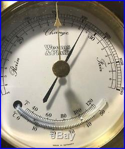 Weems & Plath Atlantis Collection Barometer & Thermometer Brass Germany