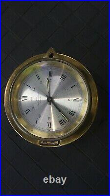 Wempe Brass Ship Marine Chromometer Alarm Clock Made in Germany Not Working