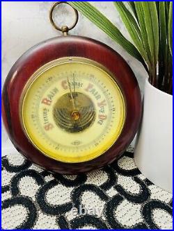 West Germany Barometer Wall Hanging Wooden Frame Nautical