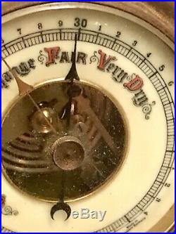 Western Germany Barometer Porcelain Exposed Movement Wood Frame Not Working