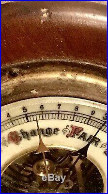 Western Germany Barometer Porcelain Exposed Movement Wood Frame Not Working