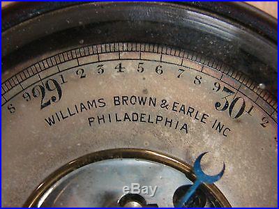 Williams Brown & Earle Co english make barometer thermometer 5 1/8 x 2 5/16
