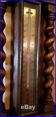 Wonderful J. Lizars Antique Barometer In Walnut Case