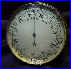 WorkingEarly 20th Century English2 Gilded Brass Pocket Watch Style Barometer